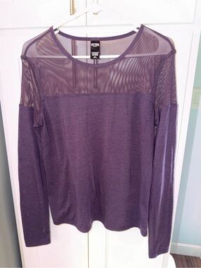 Victoria Sport Purple Mesh Long-Sleeve Top